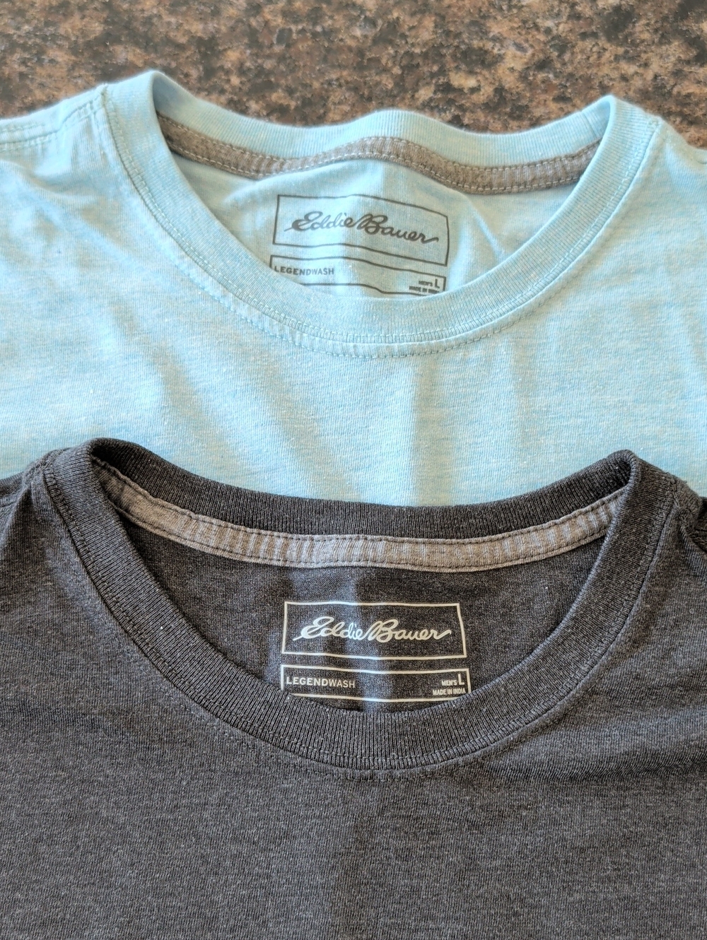 Eddie Bauer Short Sleeve Tees - Light Blue & Charcoal